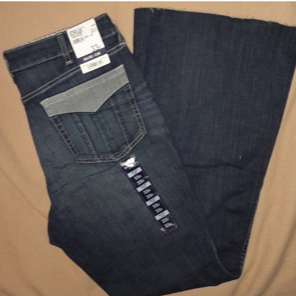 Women's Flare & Wide Leg Jeans - Dark Blue